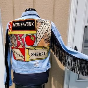Repurposed Crewel Denim jacket